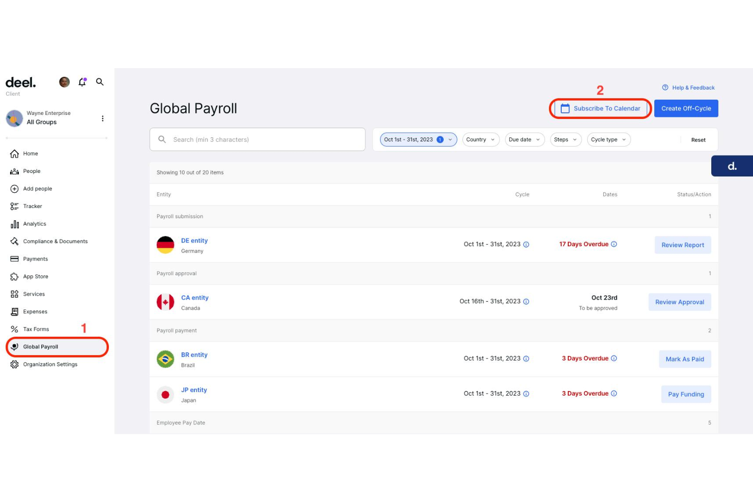 Deel Payroll screenshot - 10 Migliori Servizi di Gestione Paghe Globali nelle Filippine nel 2026
