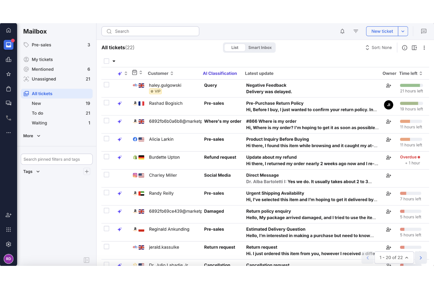 eDesk screenshot - I 10 migliori software di chat per il servizio clienti per piccole imprese nel 2026