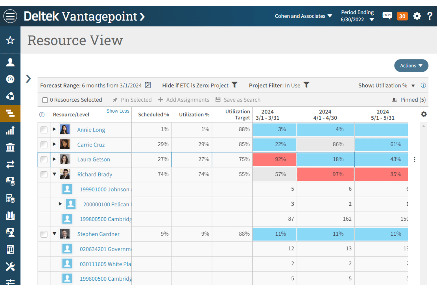 Deltek Vantagepoint screenshot - I 10 migliori software di fatturazione per servizi professionali nel 2026