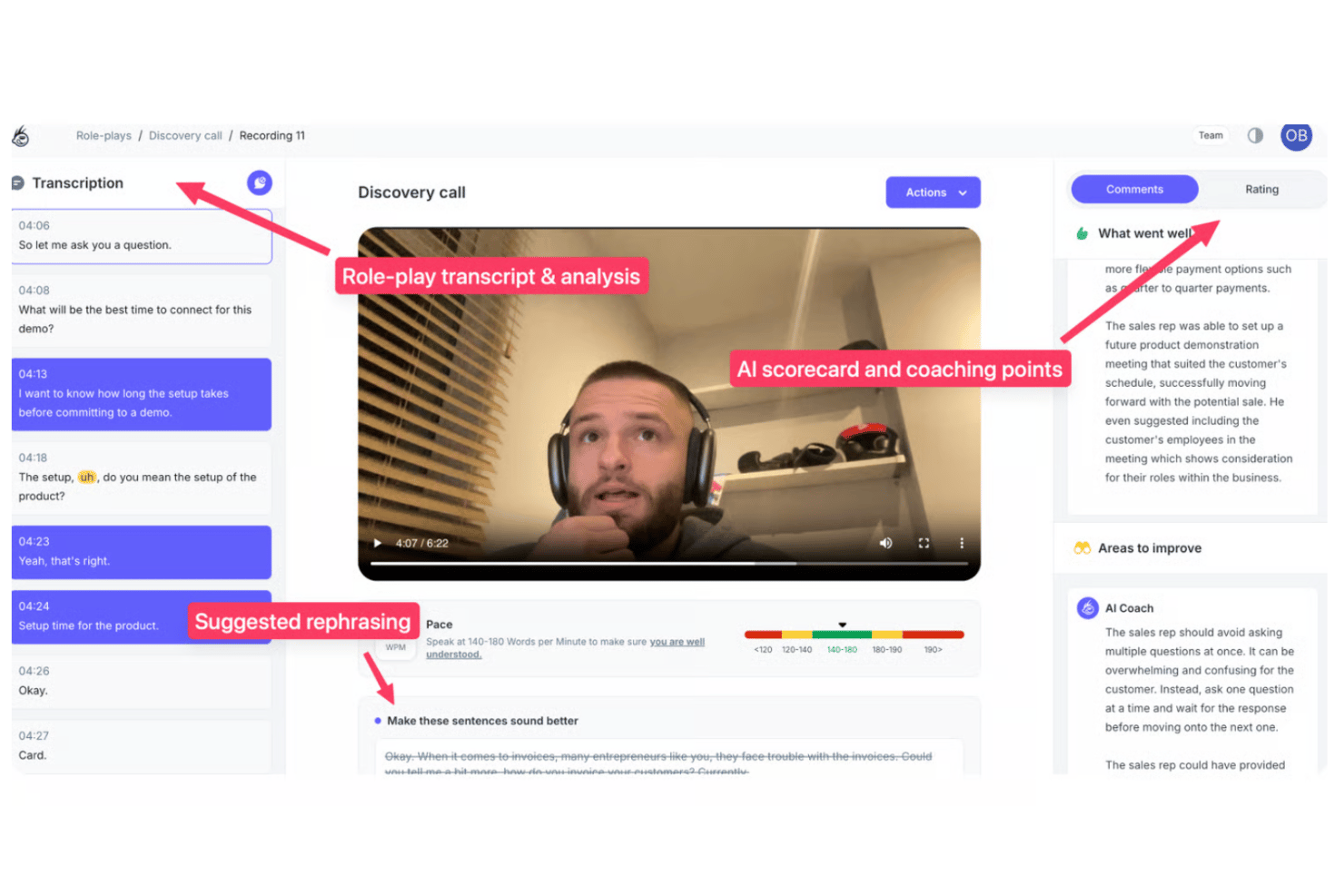 PitchMonster screenshot - Le 10 Migliori Soluzioni Software per la Formazione alla Vendita Recensite per il 2026