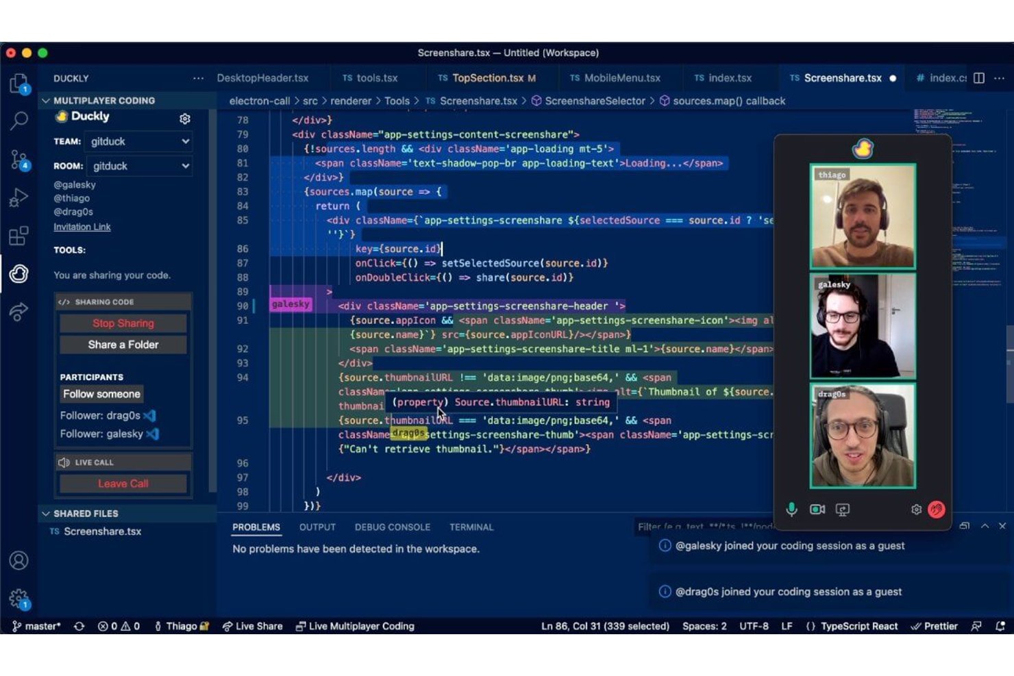 Duckly screenshot - I 10 migliori strumenti per la programmazione a coppie recensiti nel 2026