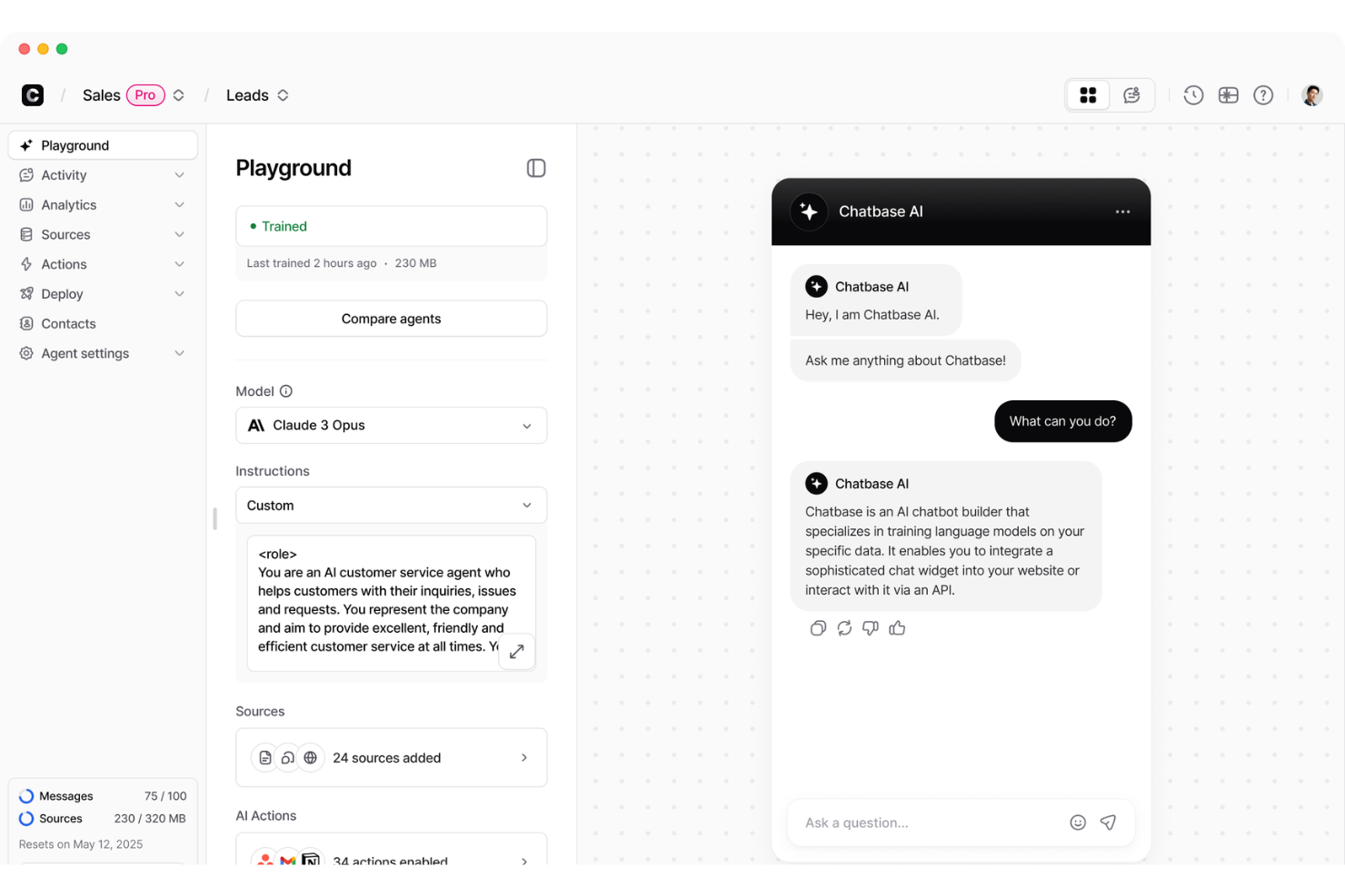 Chatbase screenshot - 10 Best Free Customer Service Software of 2026