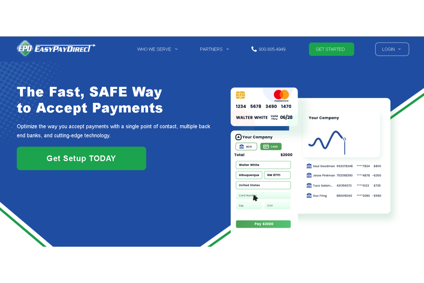 Captura de pantalla de la interfaz de Easy Pay Direct
