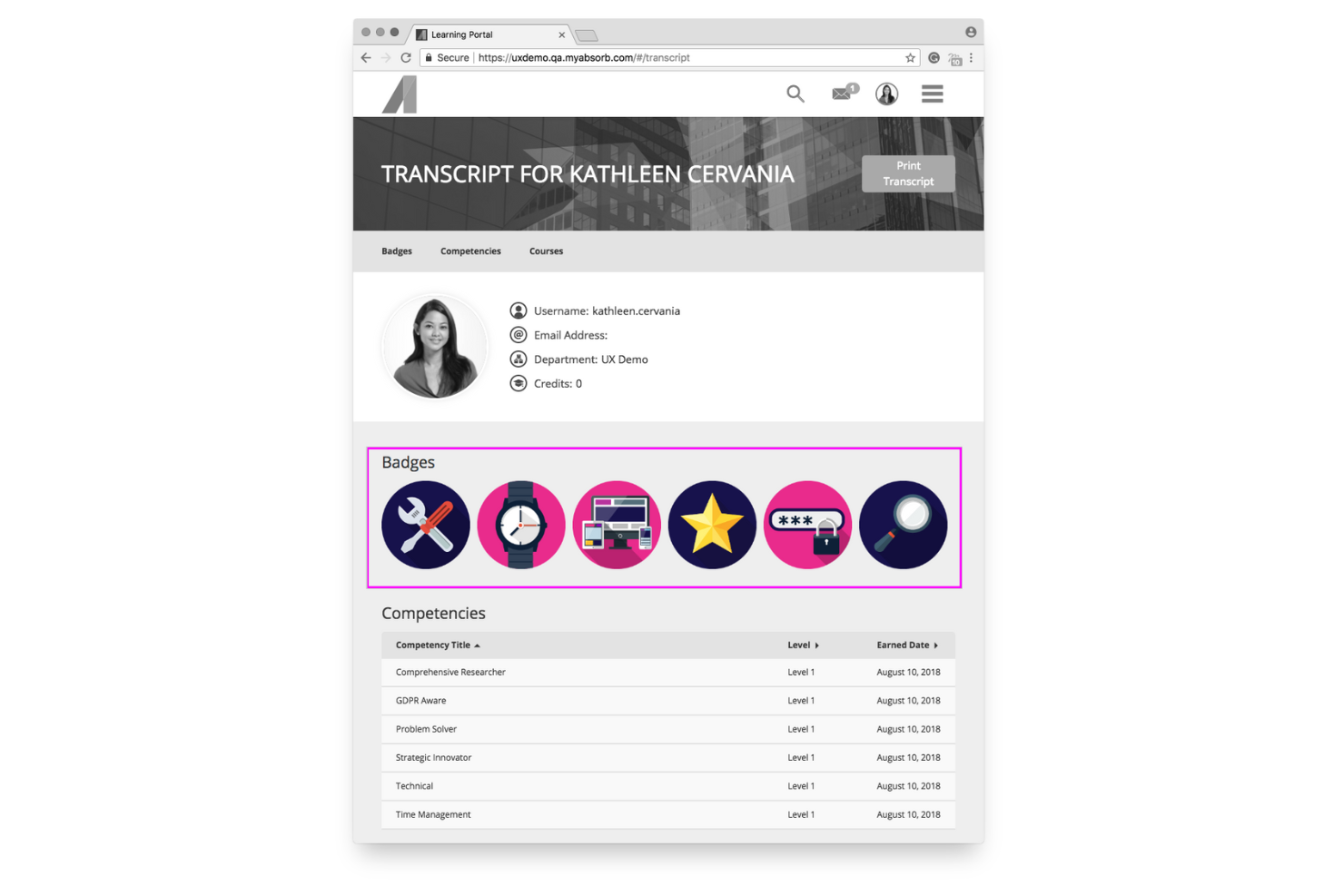 Absorb screenshot - 10 meilleurs systèmes de gestion de l’apprentissage pour entreprises en 2026