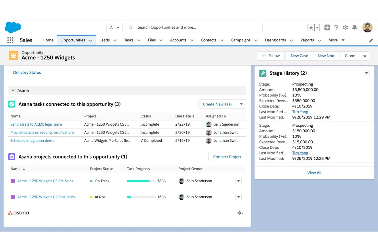 Asana screenshot - 10 Best Salesforce-Integrated Project Management Software