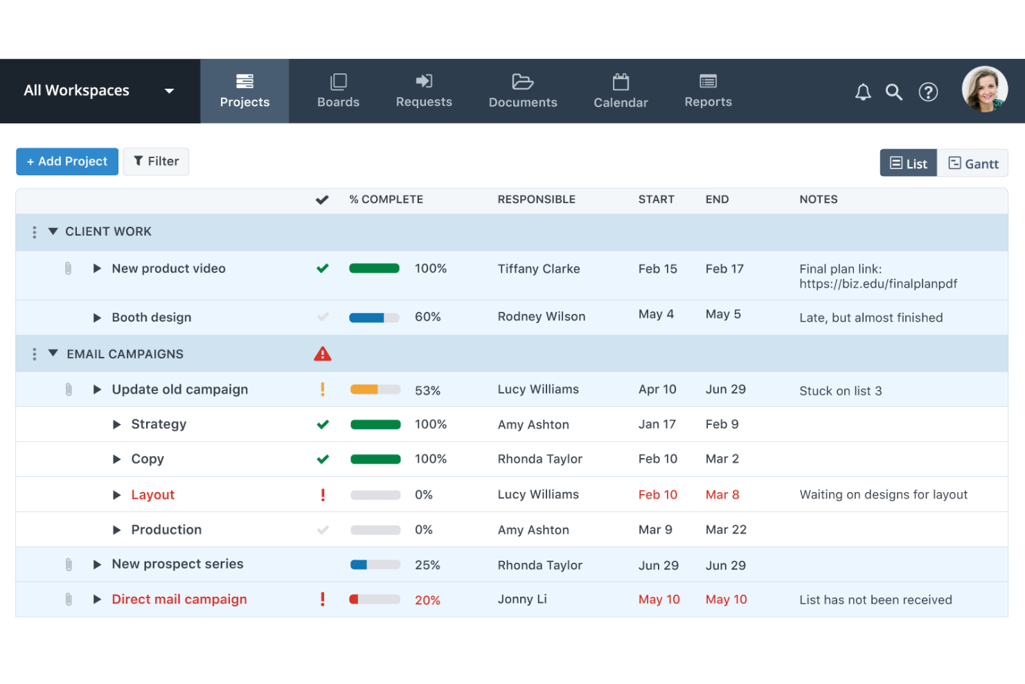 Workzone screenshot - Die 10 besten Projektmanagement-Softwares für die Fertigung 2026