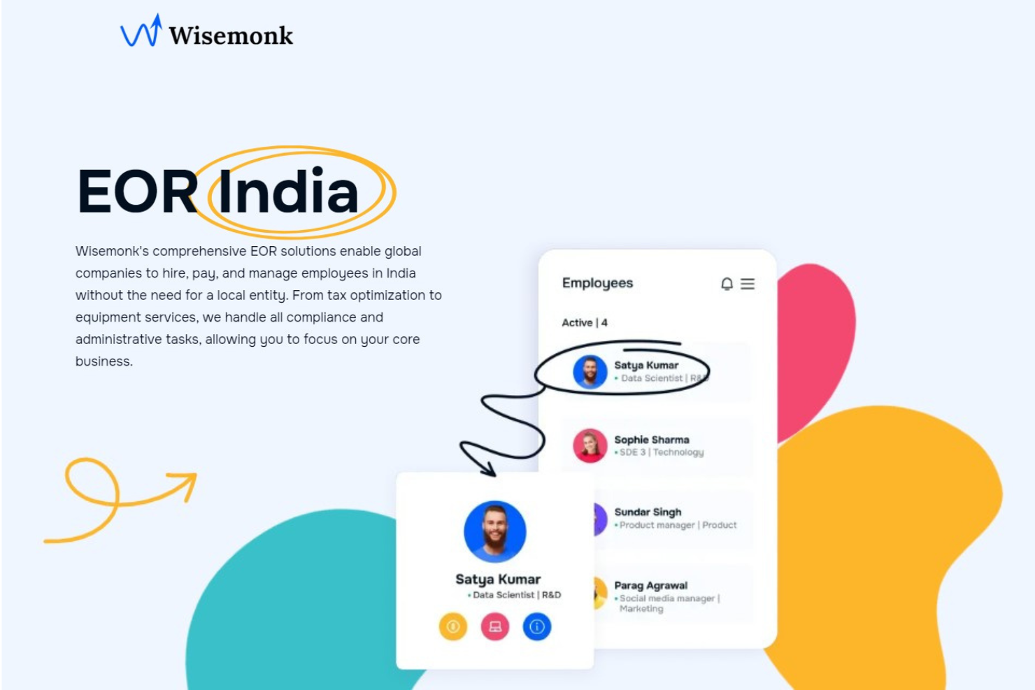 Wisemonk screenshot - 10 bedste registrerede arbejdsgivere i Indien: Gennemgået i 2026