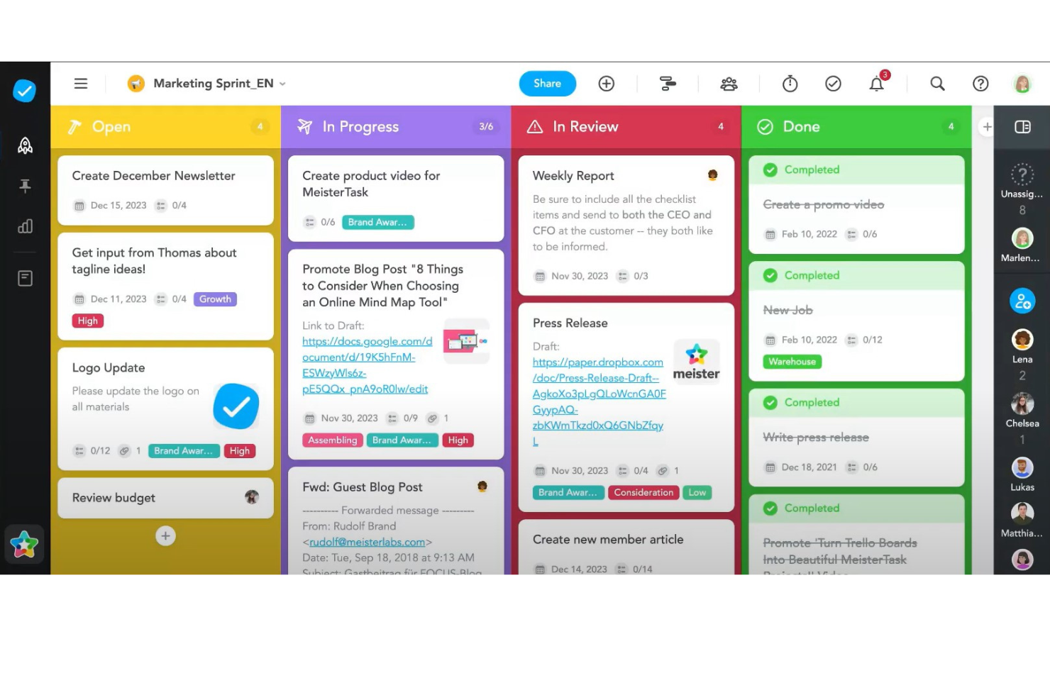 MeisterTask screenshot - 10 Best Manufacturing Project Management Software For 2026