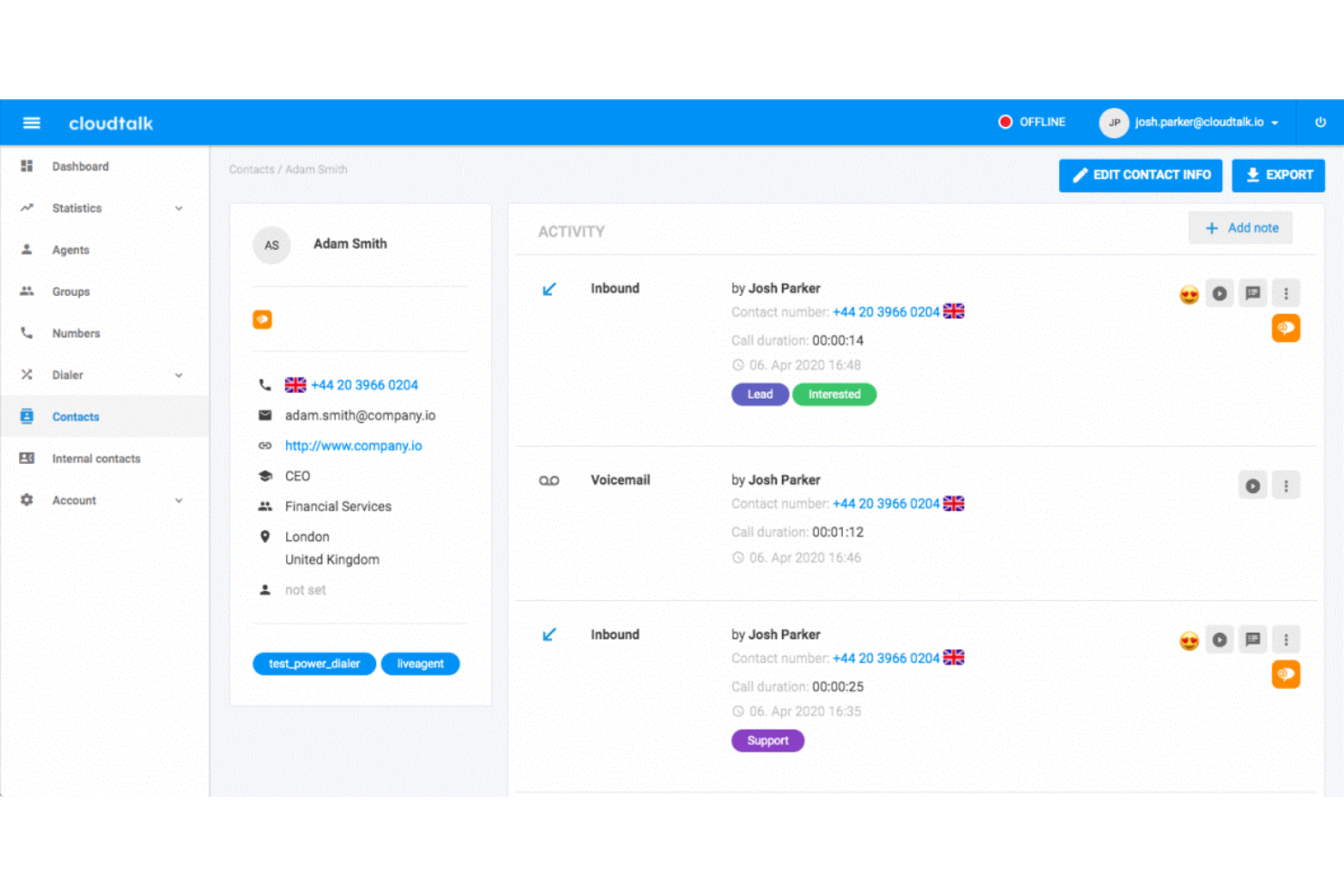CloudTalk screenshot - 10 Best Inbound Call Center Software Of 2026