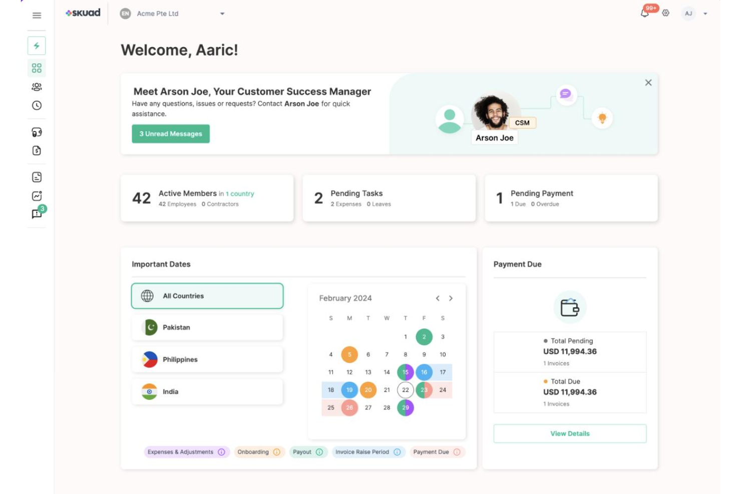 Payoneer WFM screenshot - 10 Migliori Servizi di Gestione Paghe Globali nelle Filippine nel 2026