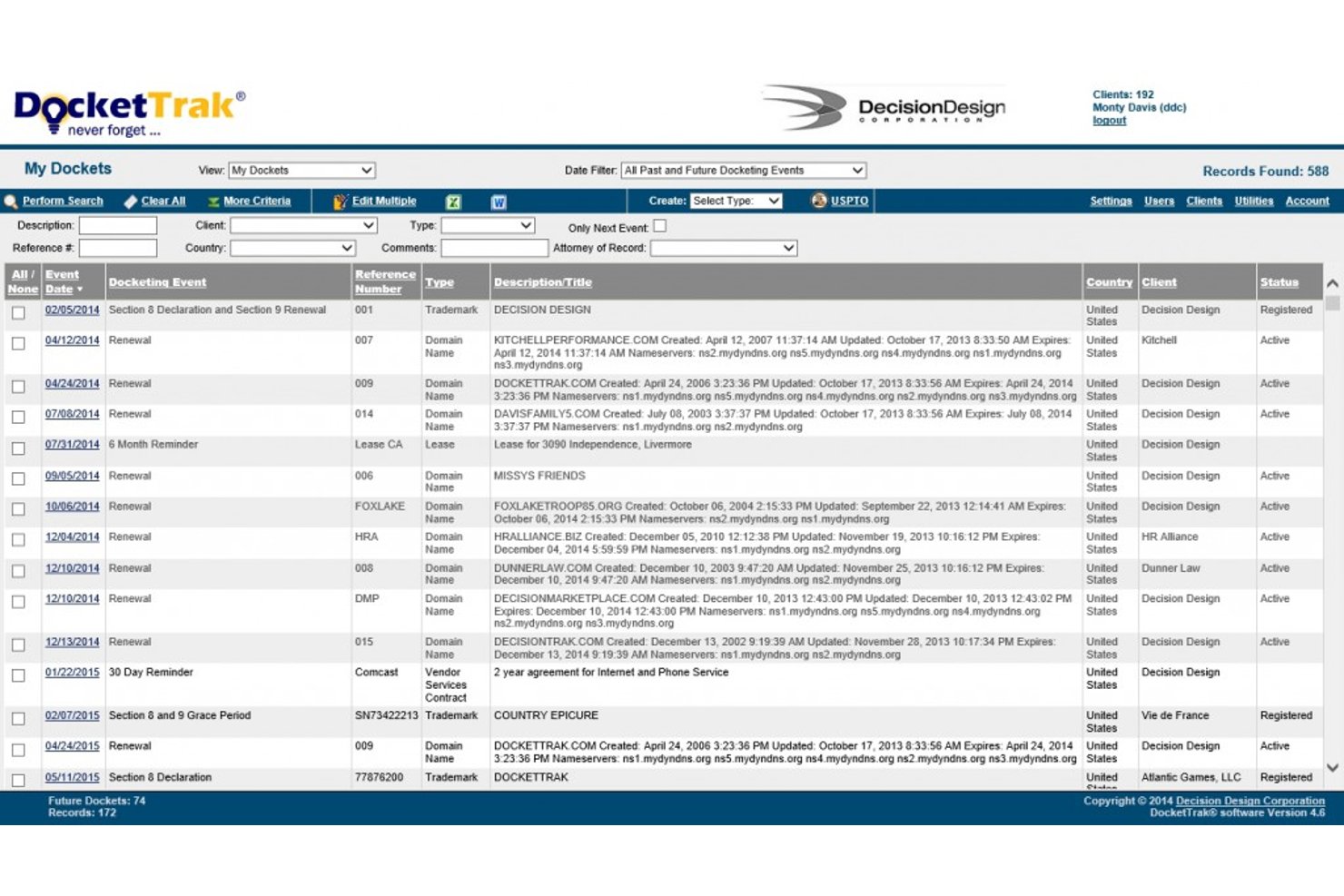 DocketTrak screenshot - Los 10 mejores programas de gestión de plazos judiciales para 2026