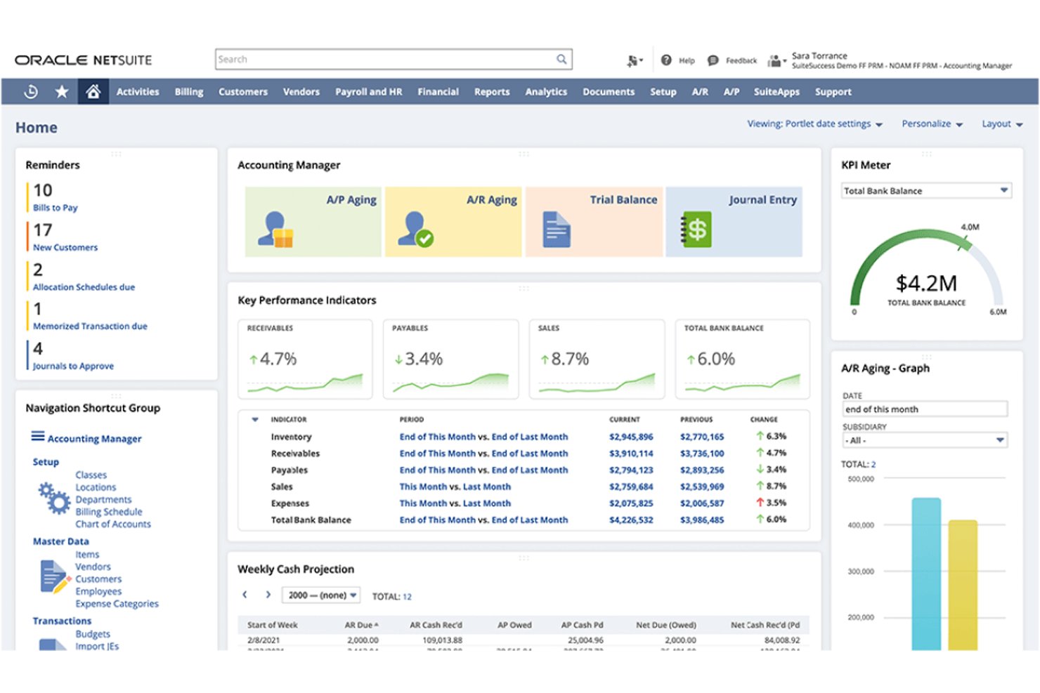 NetSuite Cloud Accounting product UI
