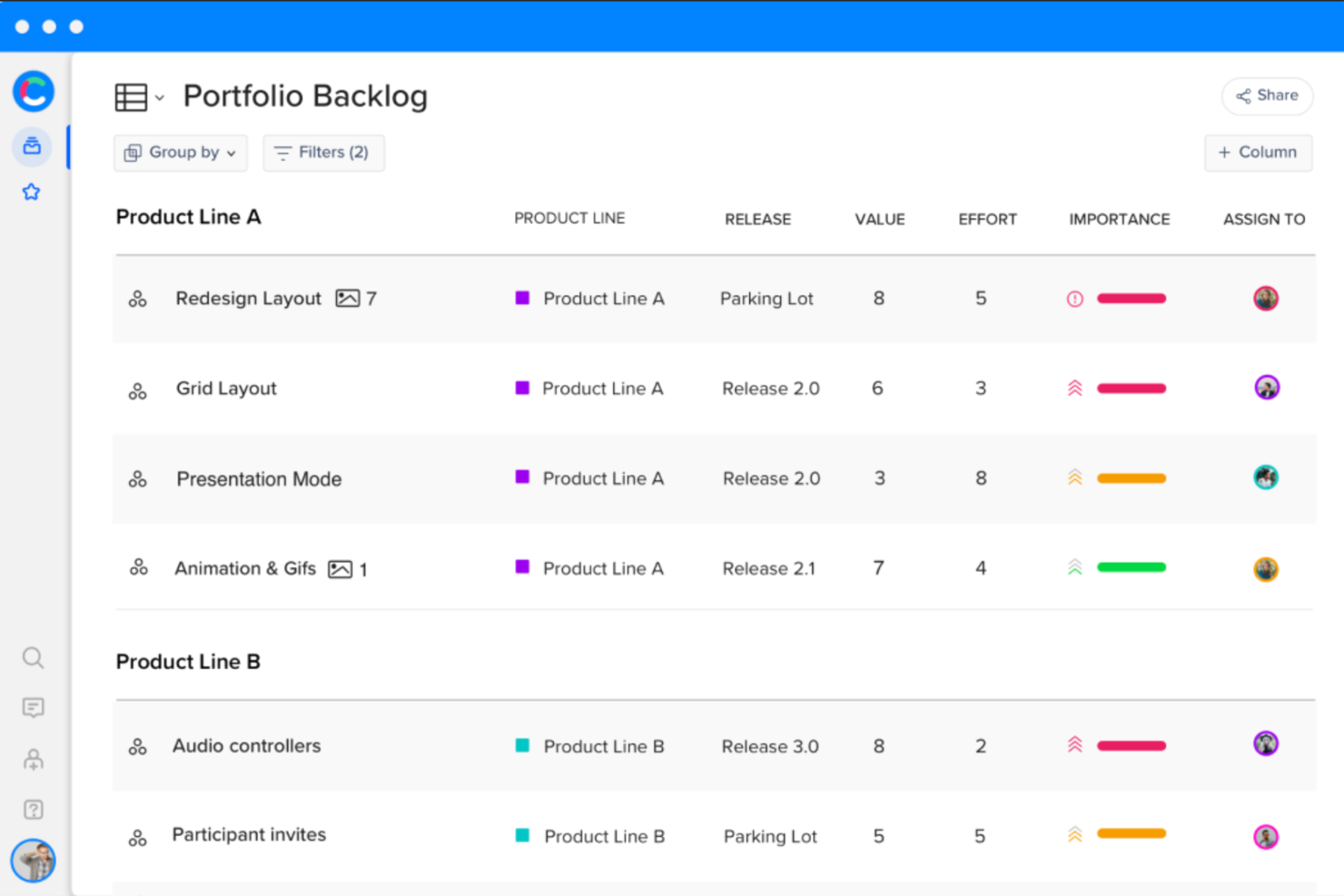 Craft.io screenshot - Las 10 mejores opciones de software de desarrollo de productos en 2026