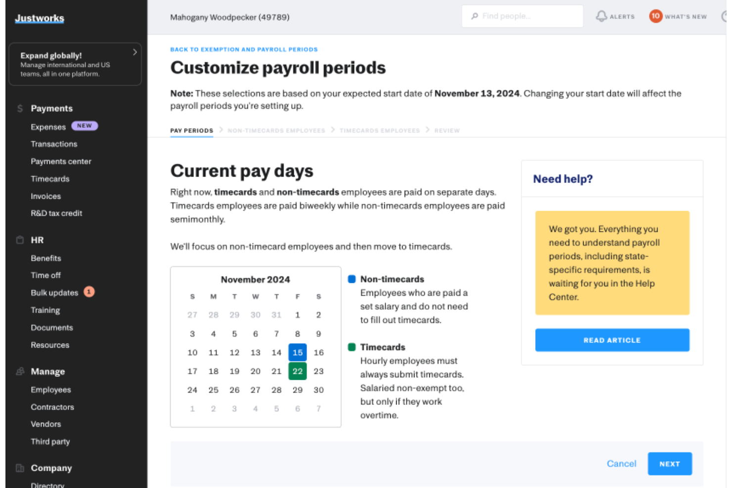 Justworks screenshot - 10 najlepszych konkurentów Paycor w zakresie płac i kadr w 2026 roku