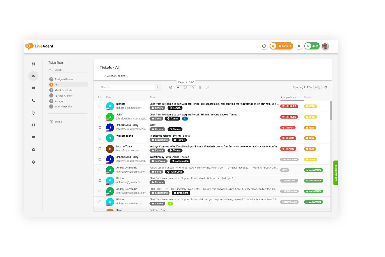 LiveAgent screenshot - 10 bästa kundtjänstprogram för småföretag 2026