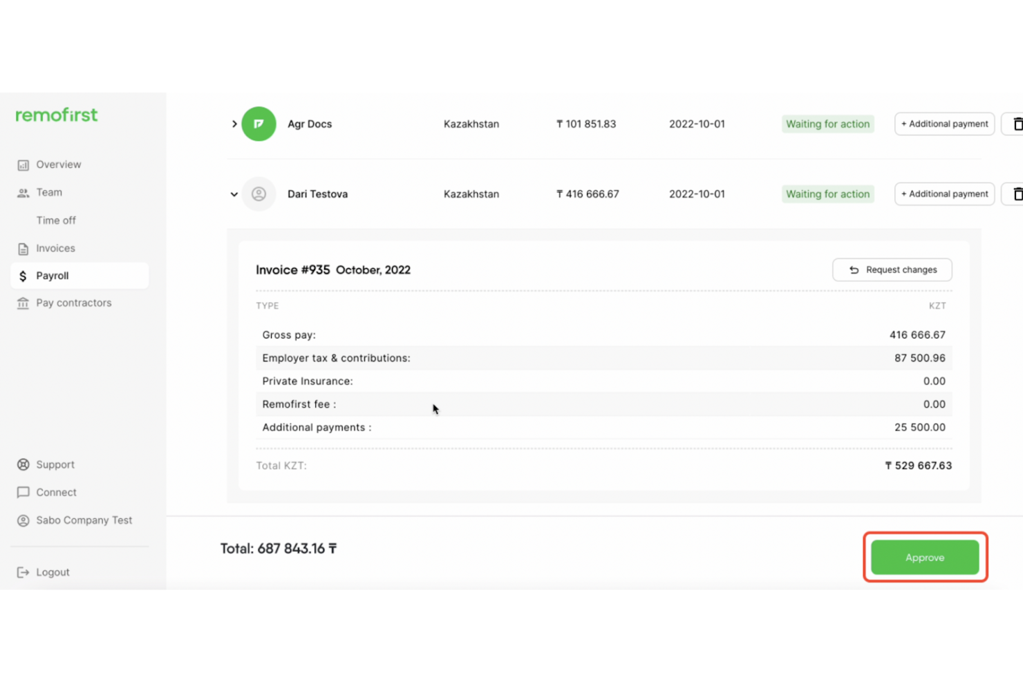 RemoFirst screenshot - 10 Best Payroll Software for Contractors in 2026