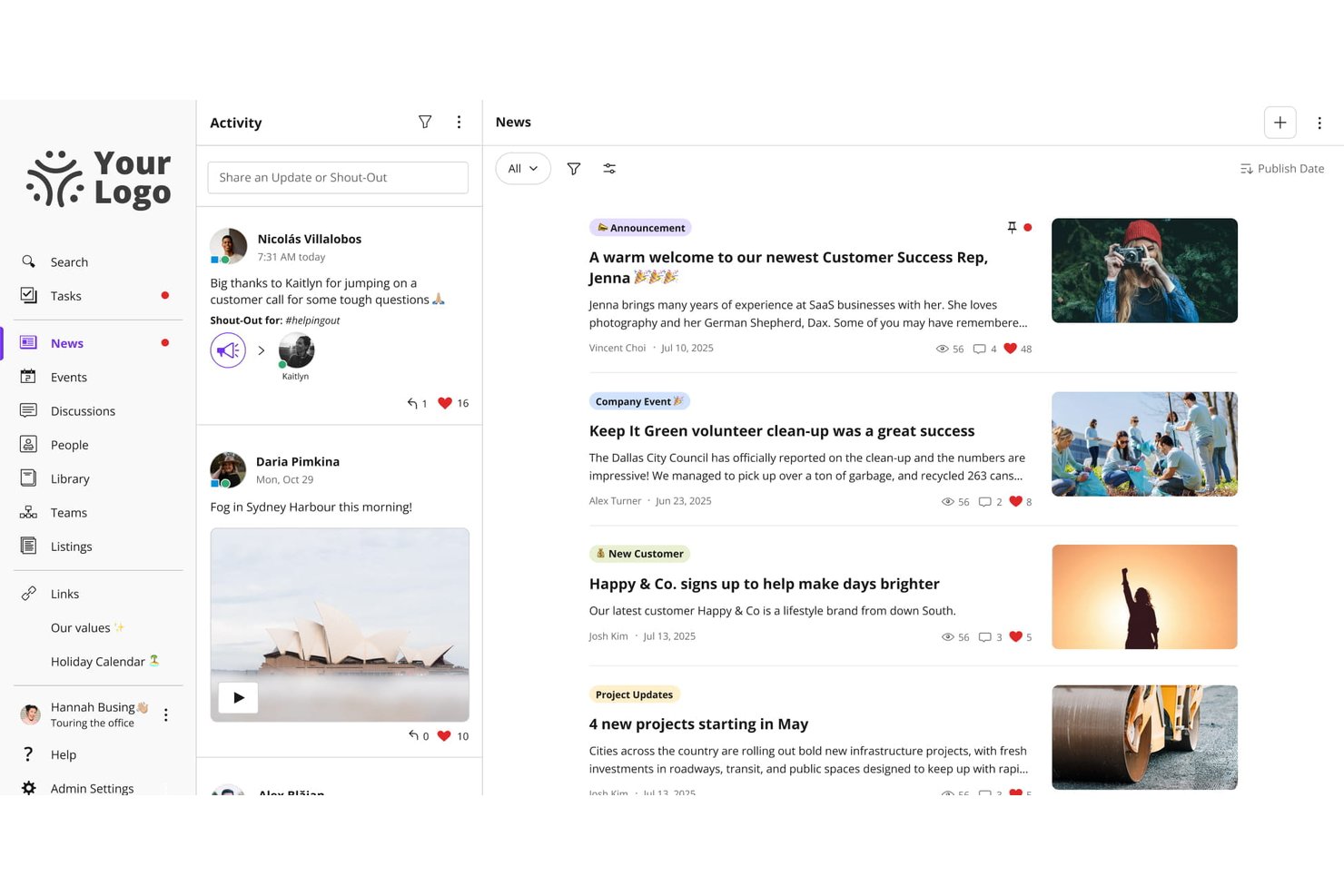 Jostle screenshot - 10 beste Intranet-Softwarelösungen von 2026