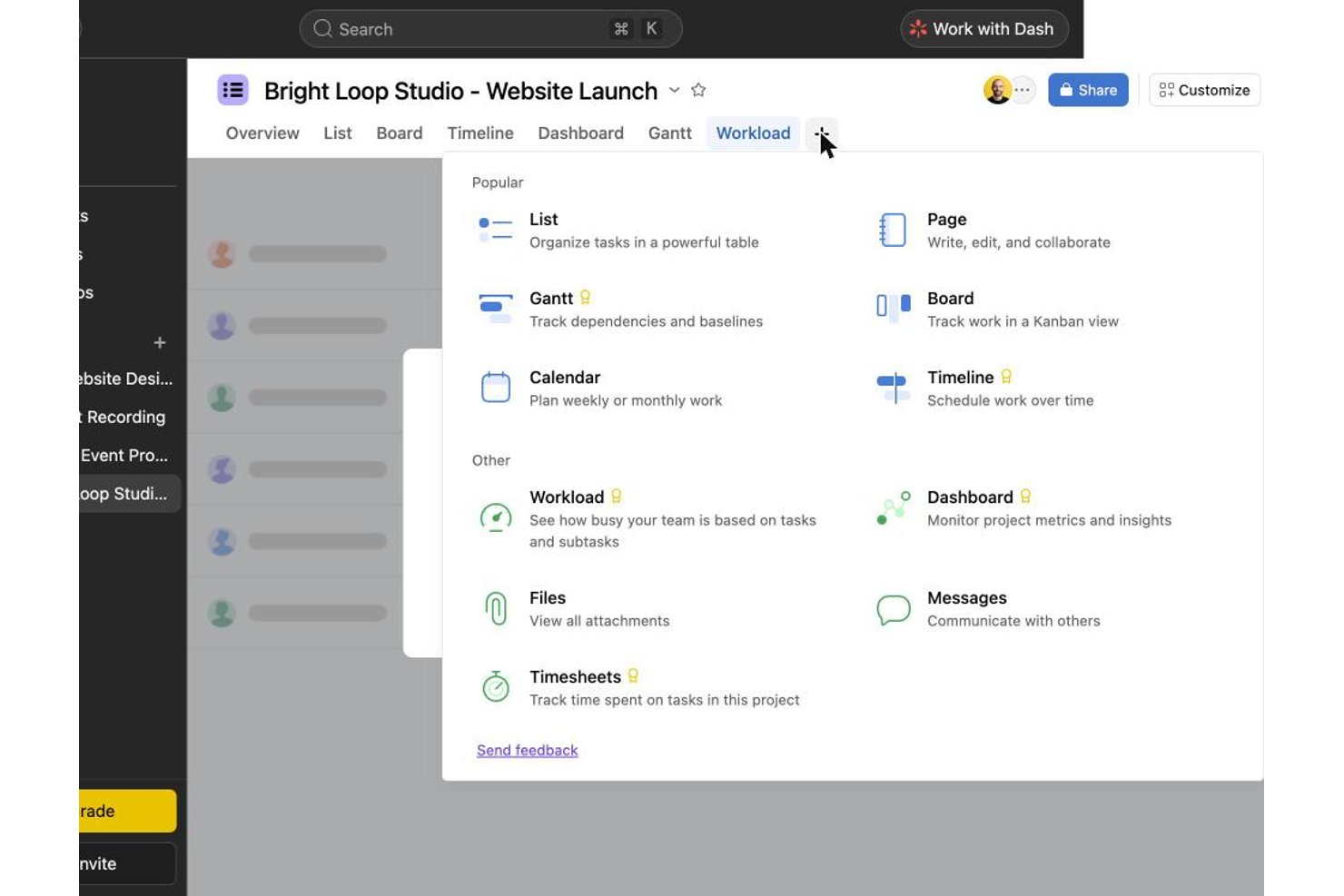 Asana project views