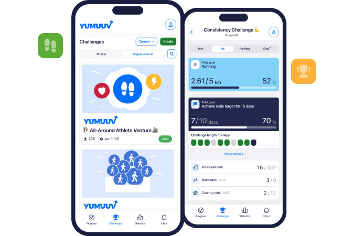 YuMuuv screenshot - 10 mejores programas de gamificación para la implicación de empleados reseñados en 2026