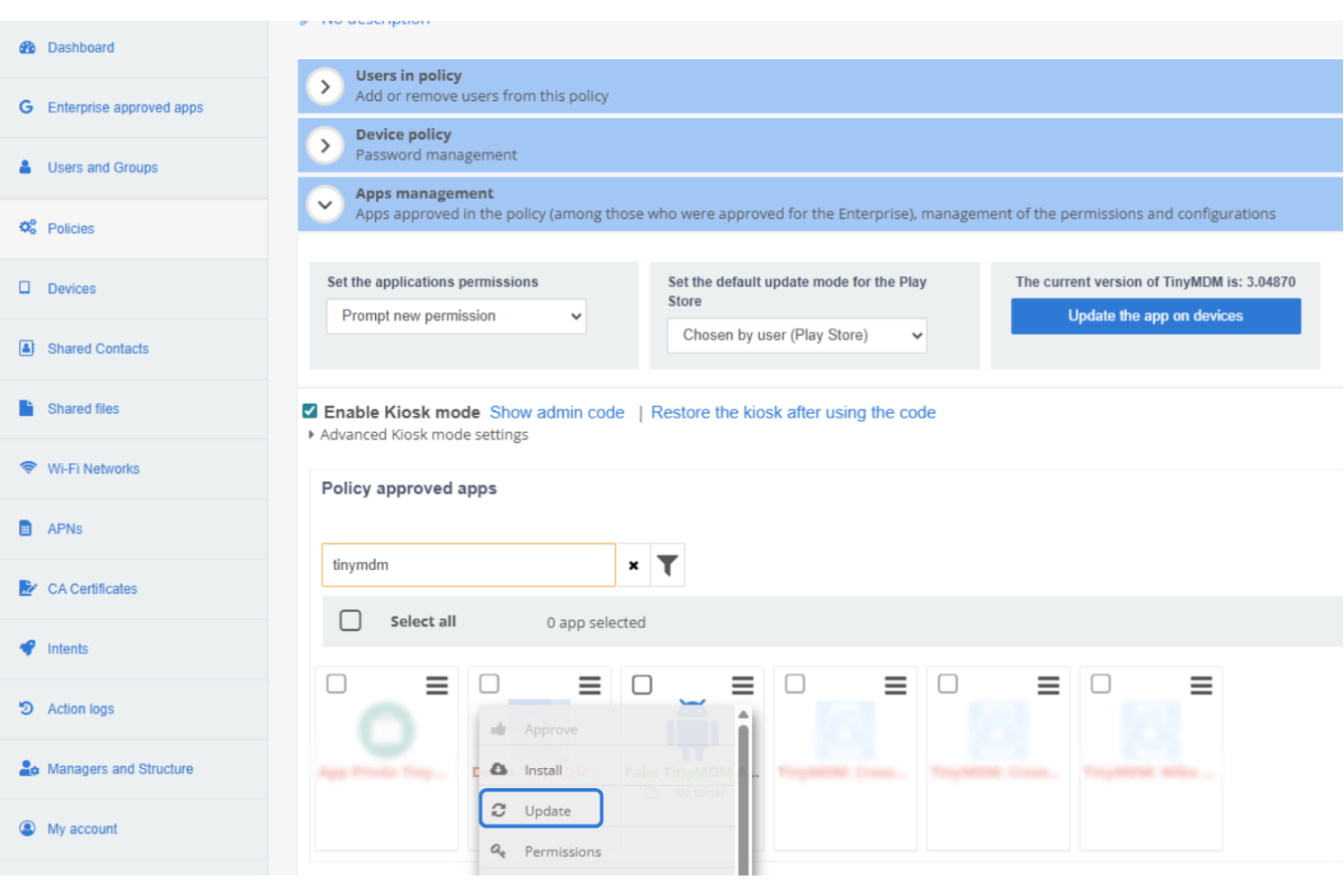 TinyMDM screenshot - Les 10 Meilleures Solutions Logicielles MDM en 2026