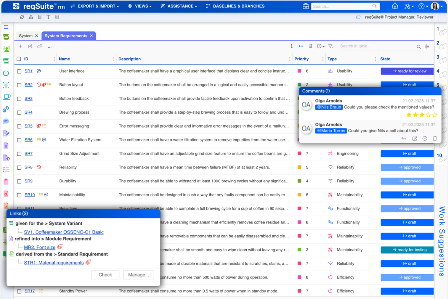 reqSuite® rm screenshot - 10 mejores selecciones de software de requisitos de producto en 2026