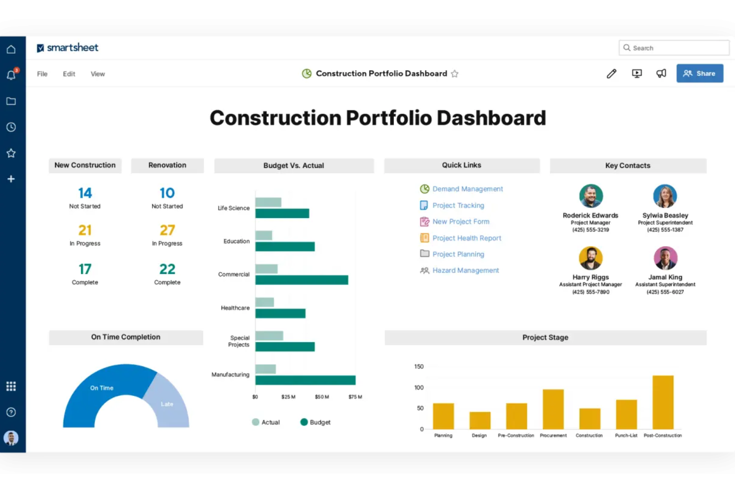 Smartsheet screenshot - 10 Best AI Tools for Construction Project Management 2026