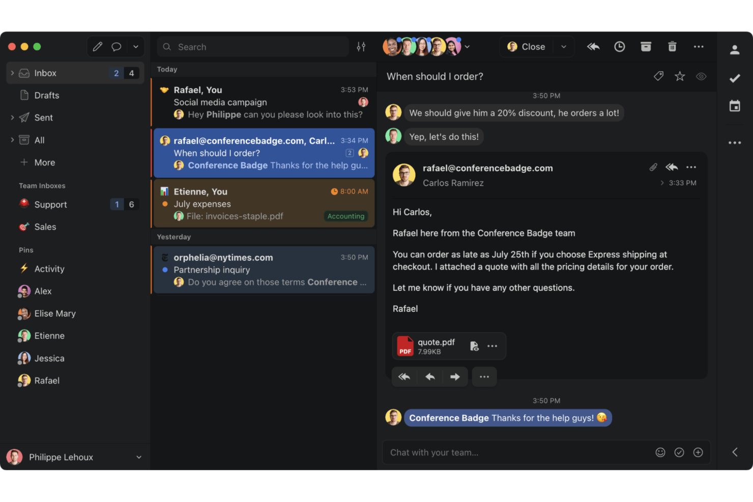 Missive screenshot - 10 Best Intercom Alternatives Reviewed in 2026