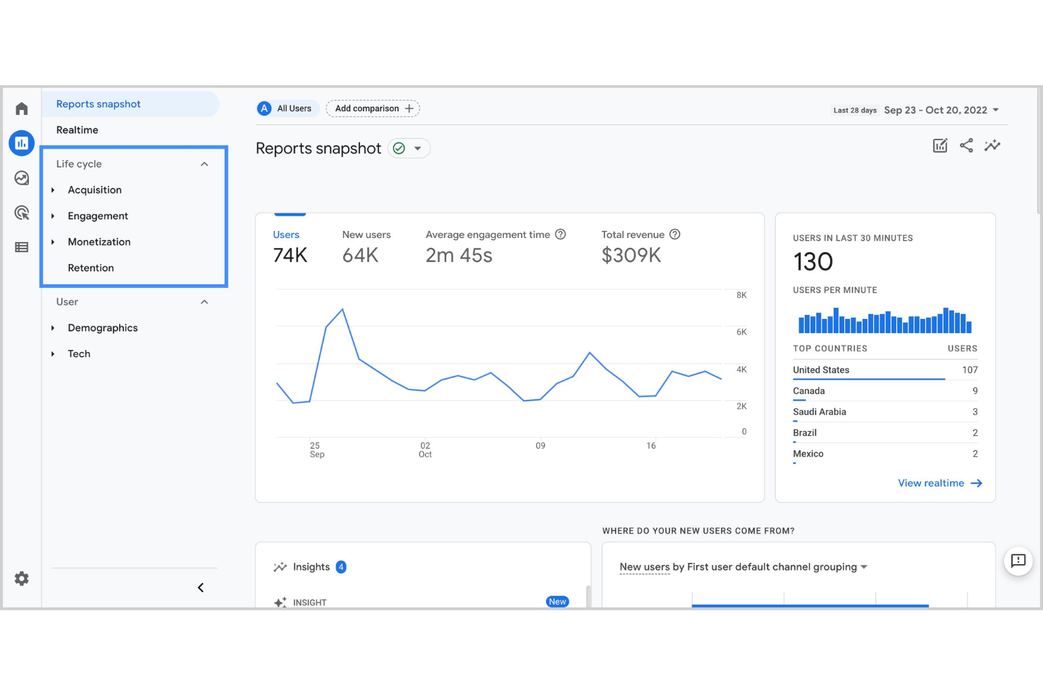 Google Analytics screenshot - 10 Migliori Alternative a Adobe Analytics nel 2026