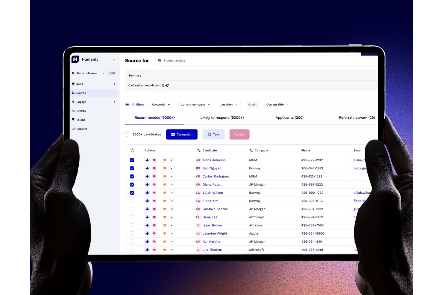 Humanly screenshot - 10 AI Recruiting Software for Sourcing in 2026