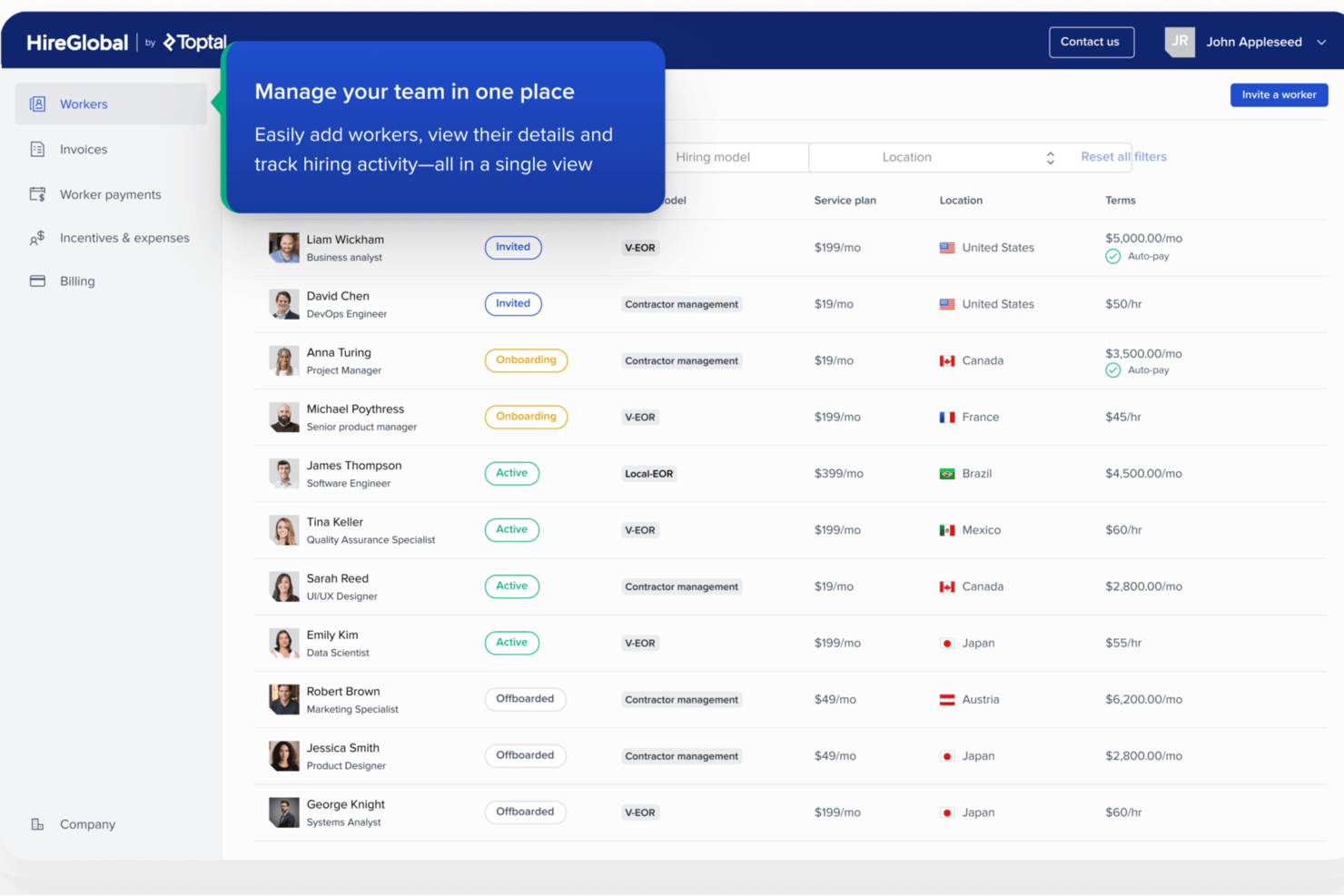 HireGlobal screenshot - 10 Best Global Payroll Software For Small Businesses In 2026
