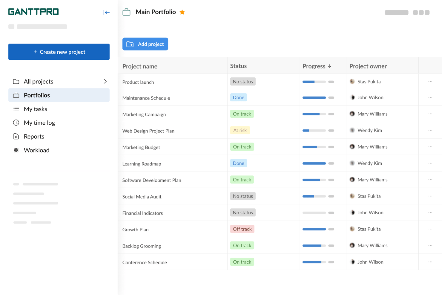 GanttPRO screenshot - 10 bedste alternativer til Microsoft Project for projektledere i 2026
