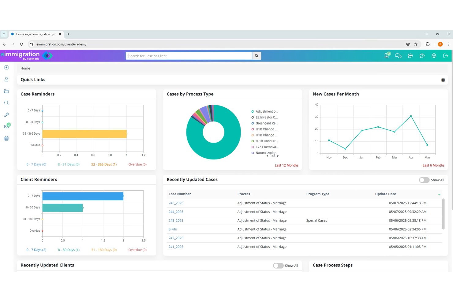 Cerenade eImmigration screenshot - 10 Best Immigration Case Management Software Of 2026