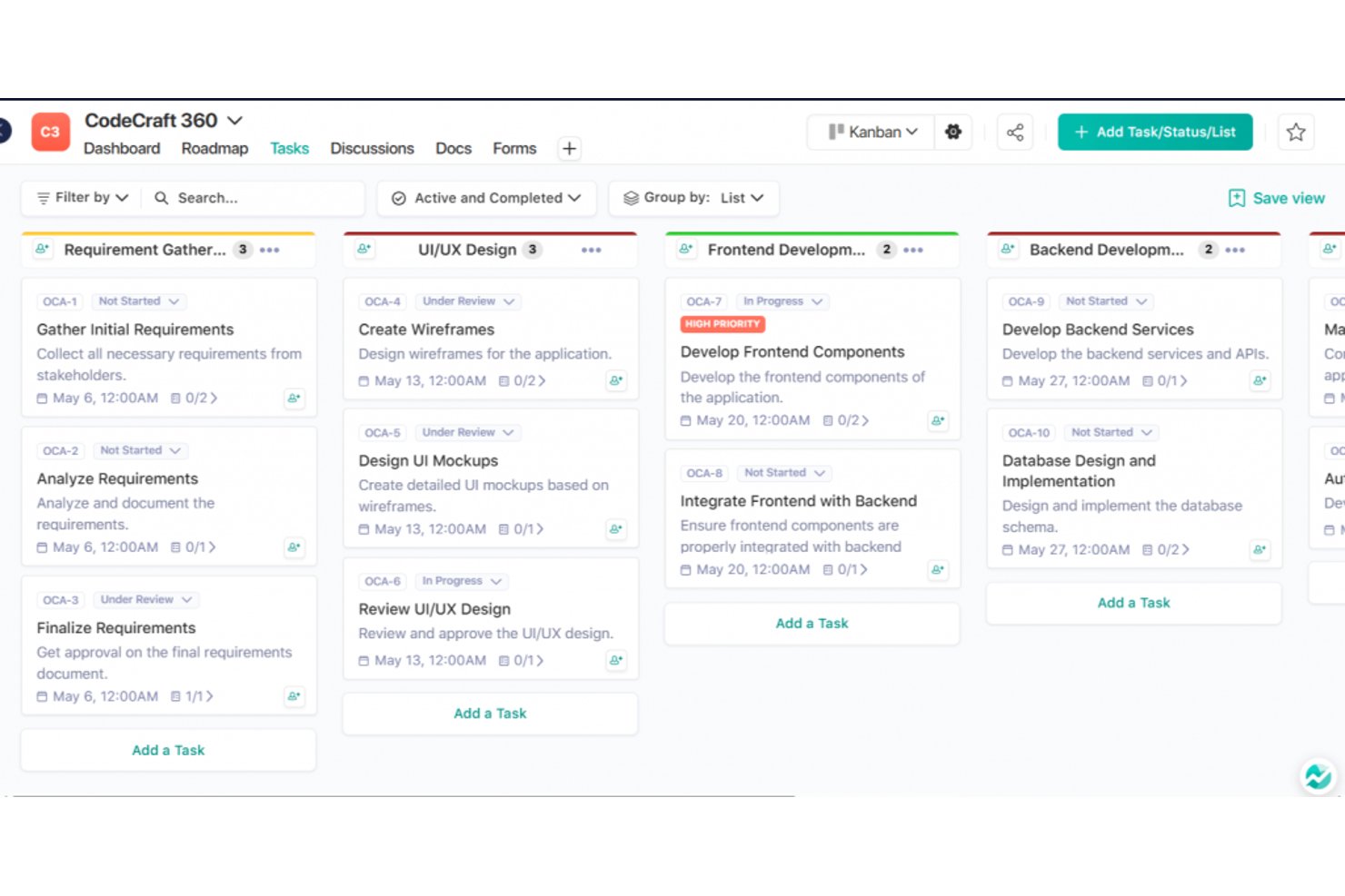 Nifty screenshot - 10 Best Salesforce-Integrated Project Management Software