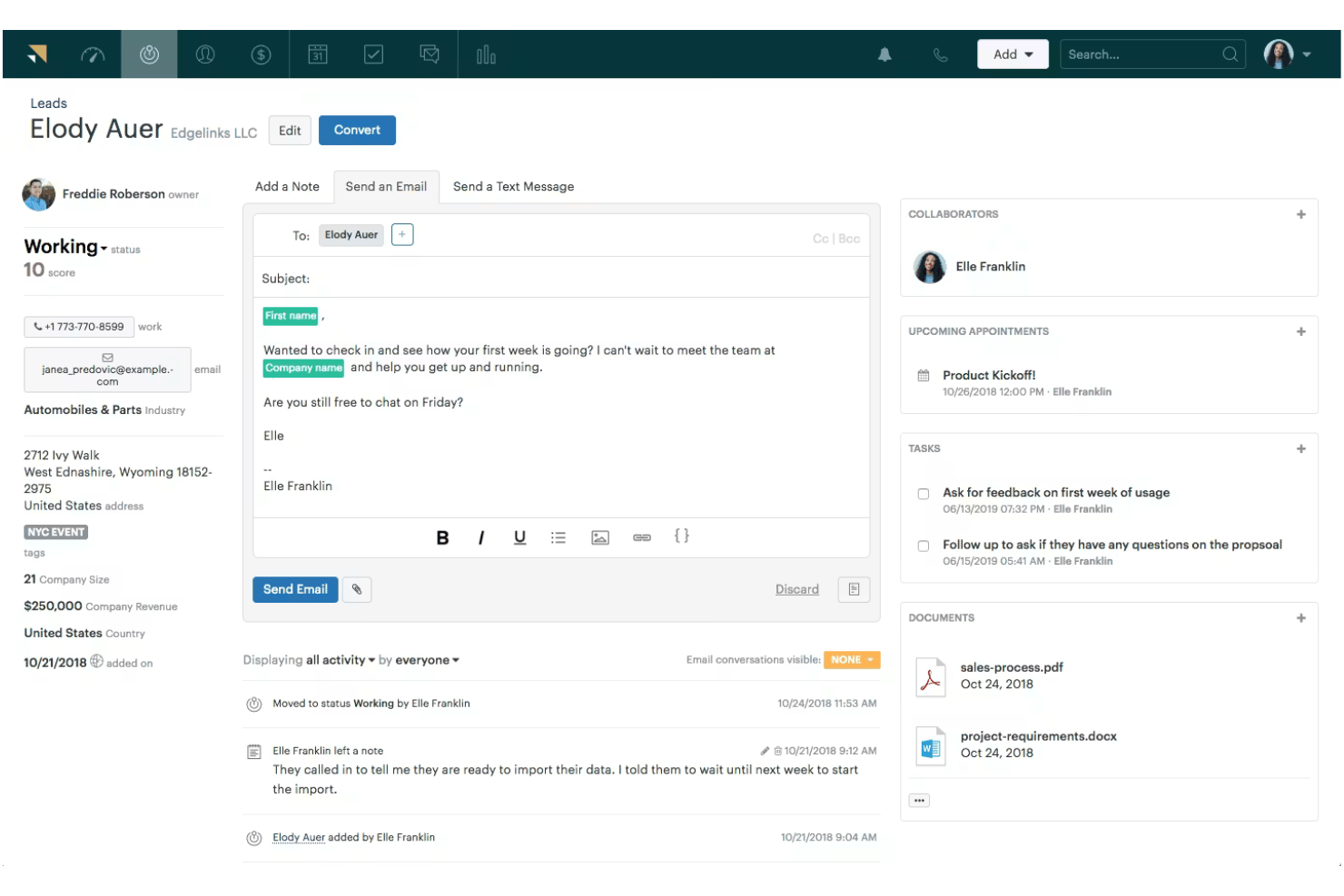 Zendesk Sell screenshot - 10 Mejores Programas CRM para Servicios Profesionales en 2026