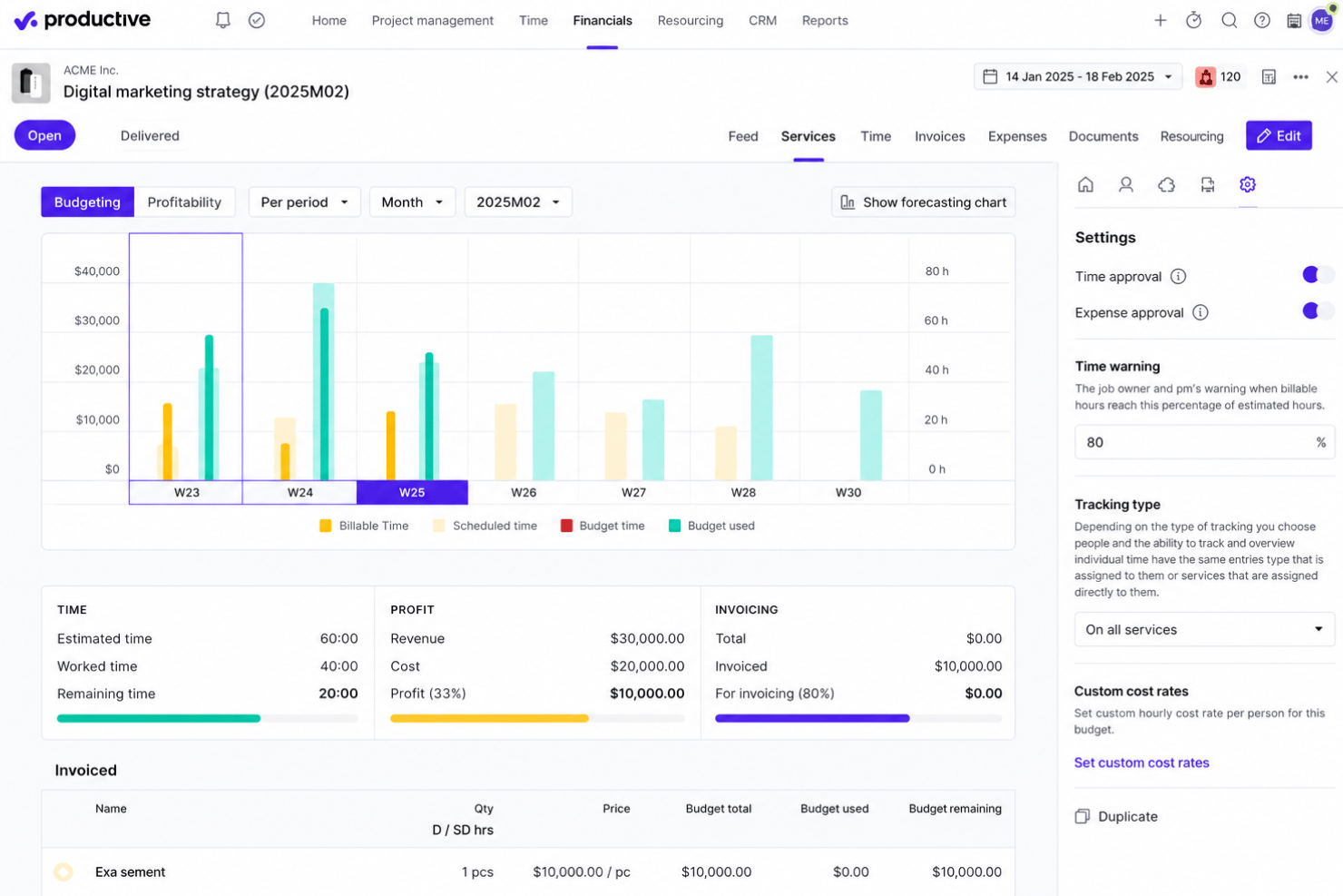 Productive screenshot - 10 Mejores Programas CRM para Servicios Profesionales en 2026