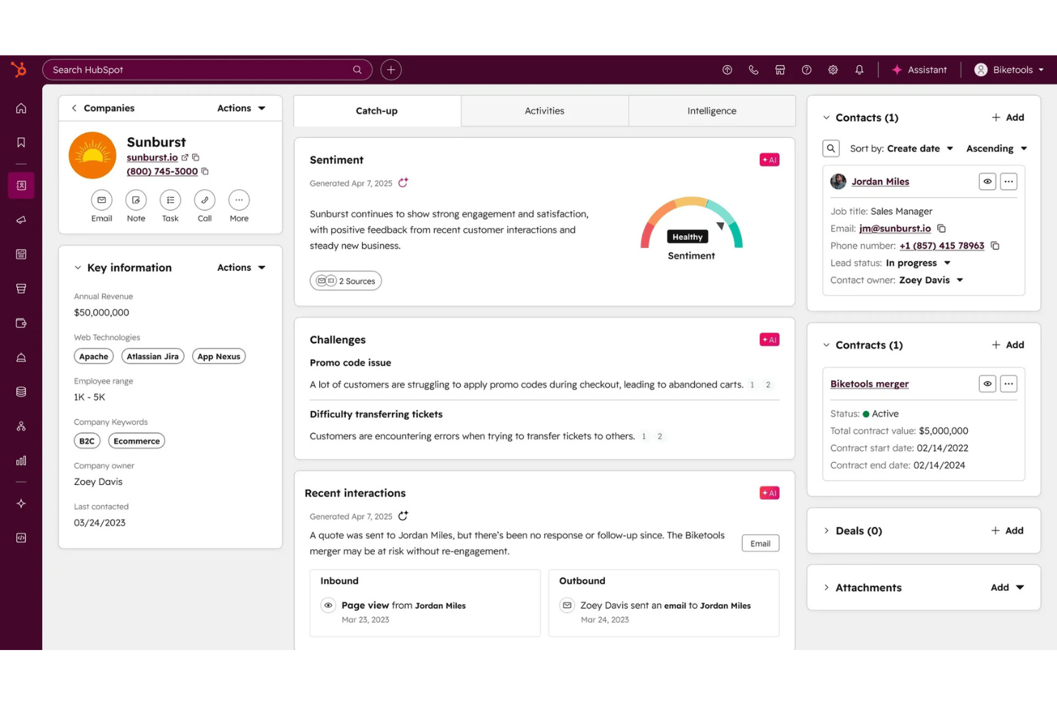 HubSpot CRM screenshot - 10 Mejores Programas CRM para Servicios Profesionales en 2026