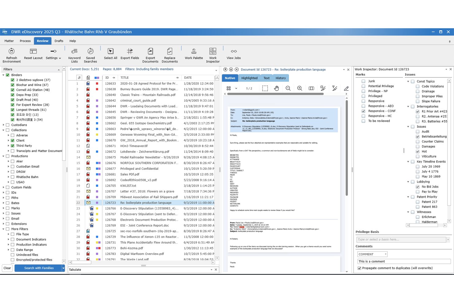 Digital WarRoom screenshot - Die 10 besten Softwarelösungen zur Überprüfung juristischer Dokumente im Jahr 2026