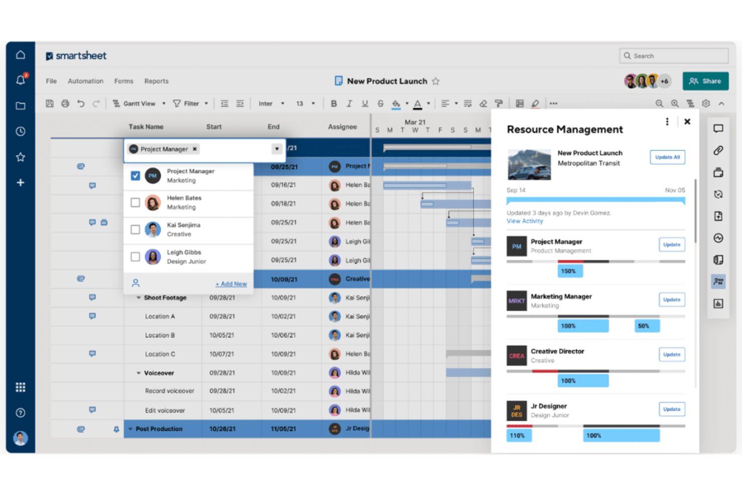 Smartsheet screenshot - Die 10 besten KI-Enterprise-Projektmanagement-Softwarelösungen im Test 2026