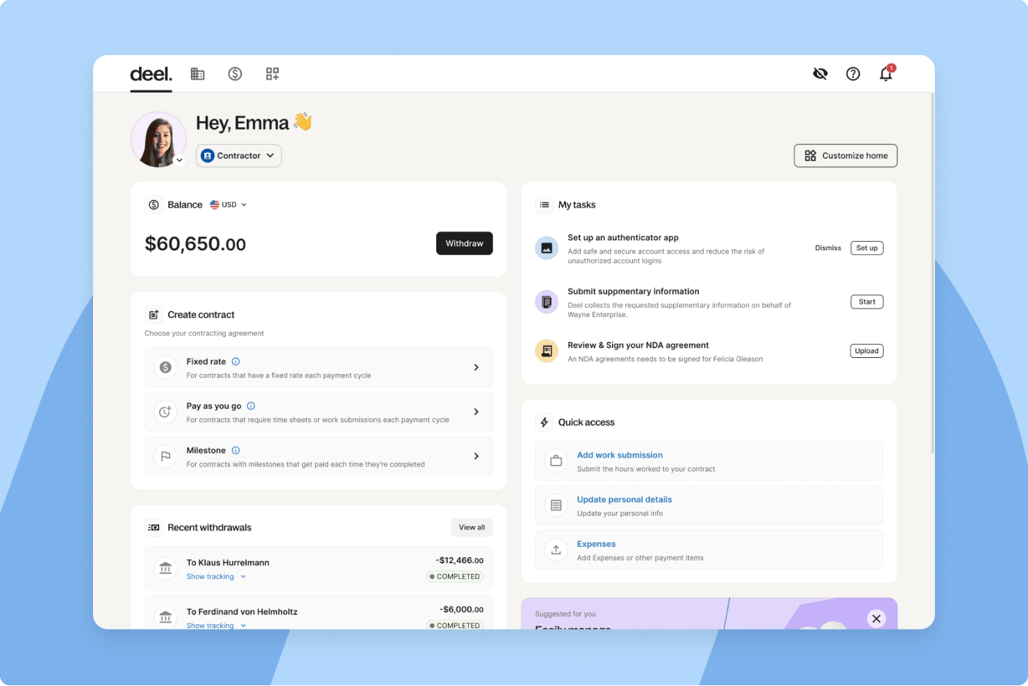 Deel HR screenshot - Die 10 besten Arbeitgeber-of-Record-Dienste im Jahr 2026