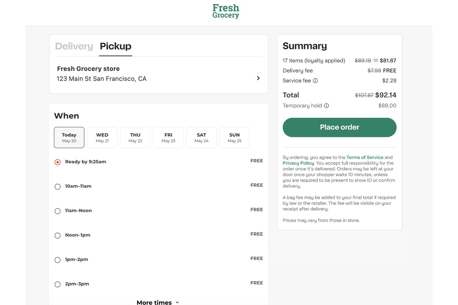 Instacart Storefront screenshot - I 10 Migliori Software per la Consegna di Generi Alimentari nel 2026
