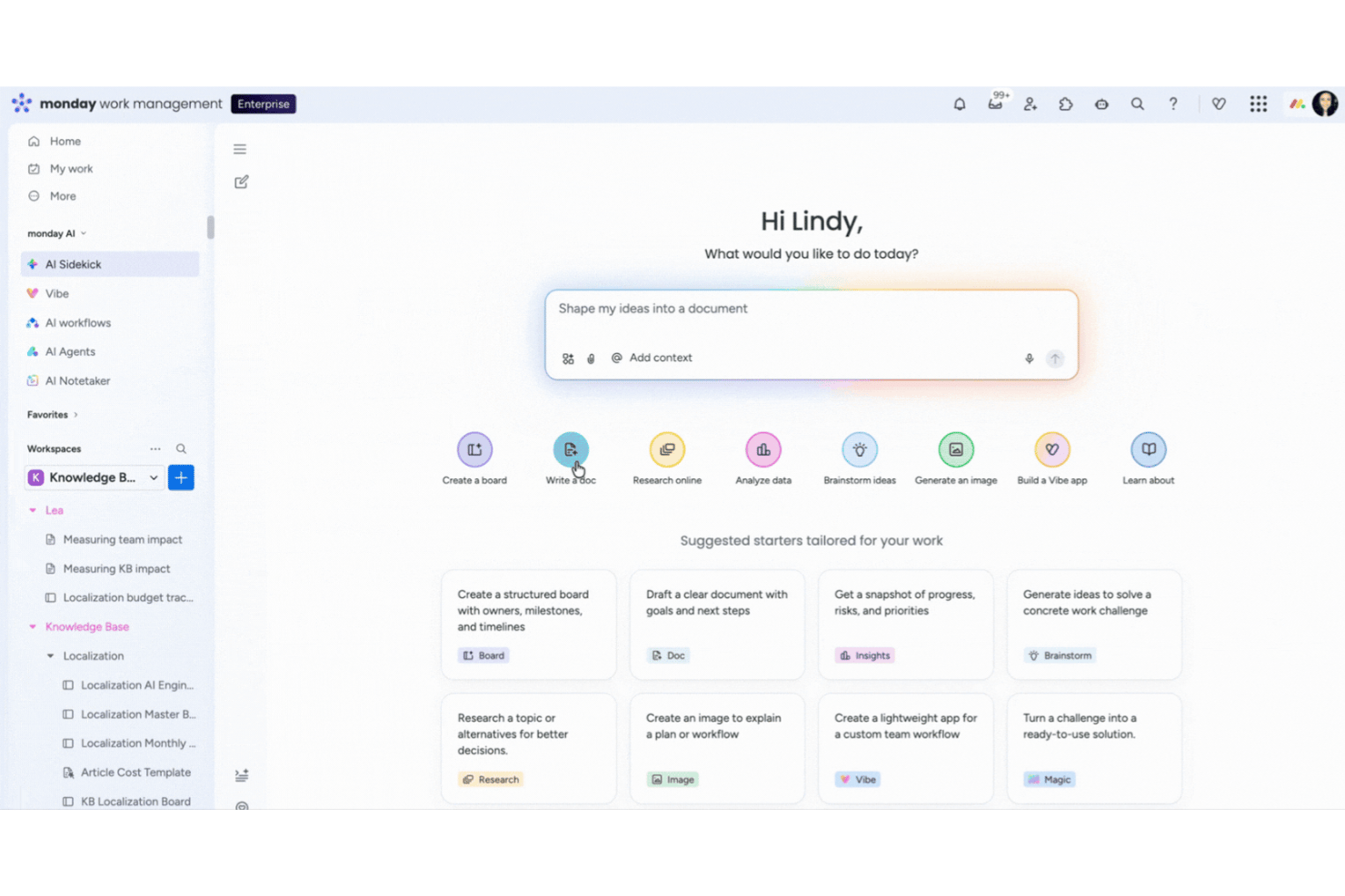 monday AI Workspace screenshot - 10 Best Project Management Software for Individuals 2026