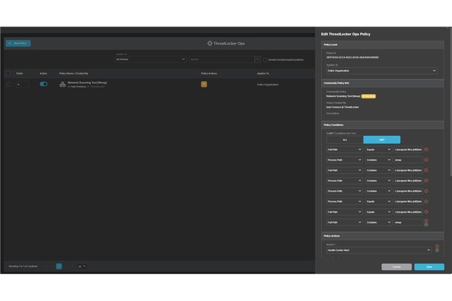 ThreatLocker screenshot - I 10 migliori software di controllo accesso alla rete del 2026