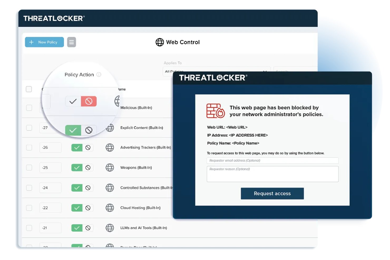ThreatLocker screenshot - I 10 migliori software di controllo accesso alla rete del 2026