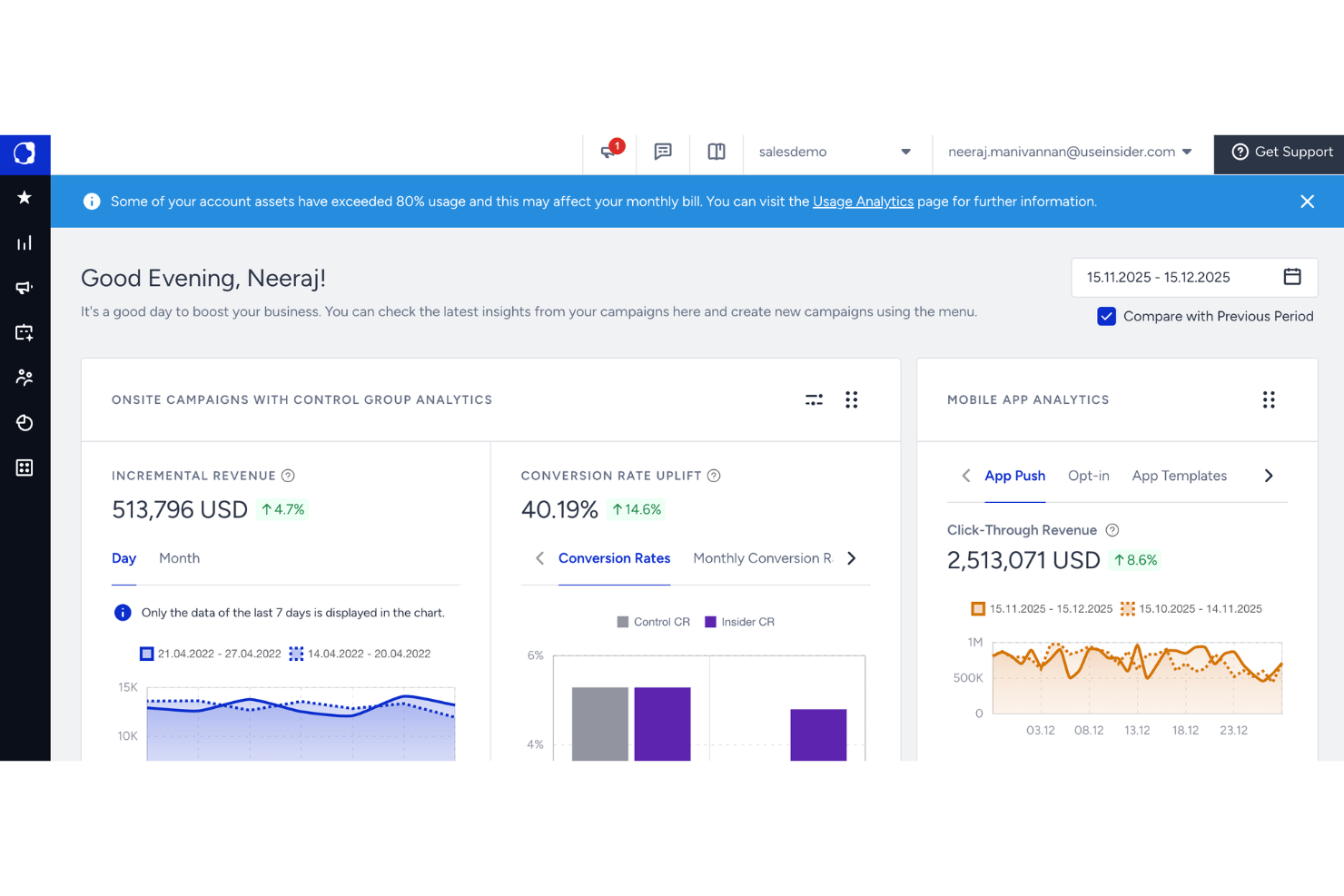Insider screenshot - 10 meilleures alternatives à Mixpanel en 2026