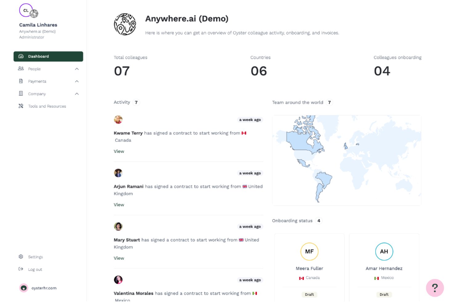 Oyster screenshot - 10 Best Global Payroll Services in Mexico in 2026