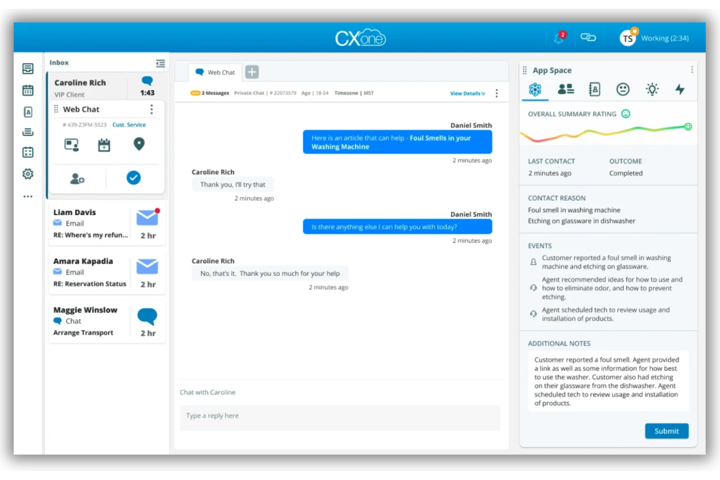 NiCE CXone screenshot - 10 Mejores aplicaciones VoIP en 2026