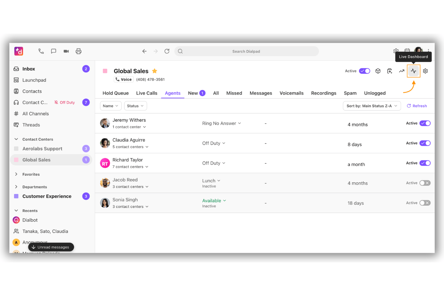 Dialpad screenshot - 10 Mejores aplicaciones VoIP en 2026