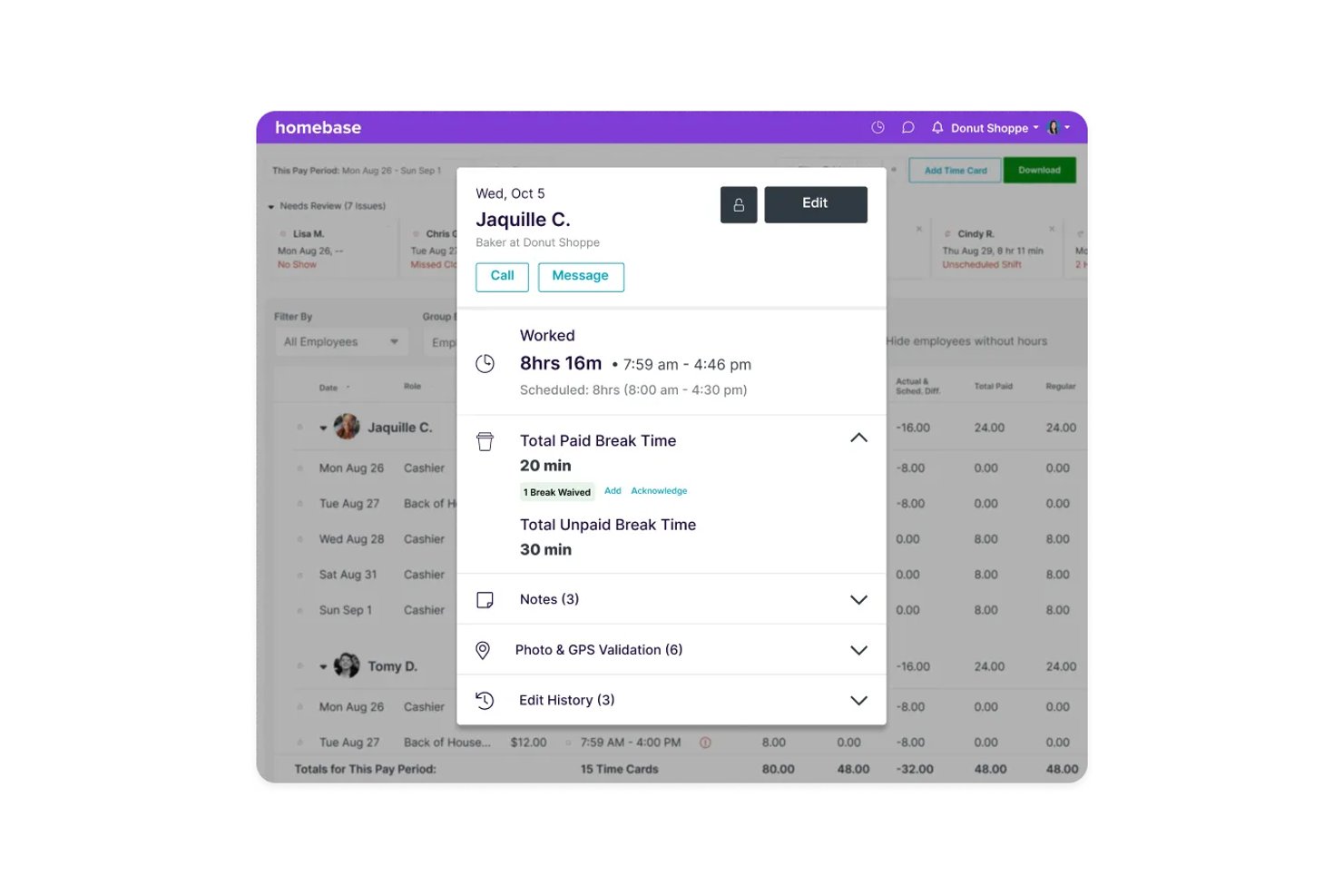 Homebase screenshot - 10 Best Free Time Tracking Software Reviewed in 2026
