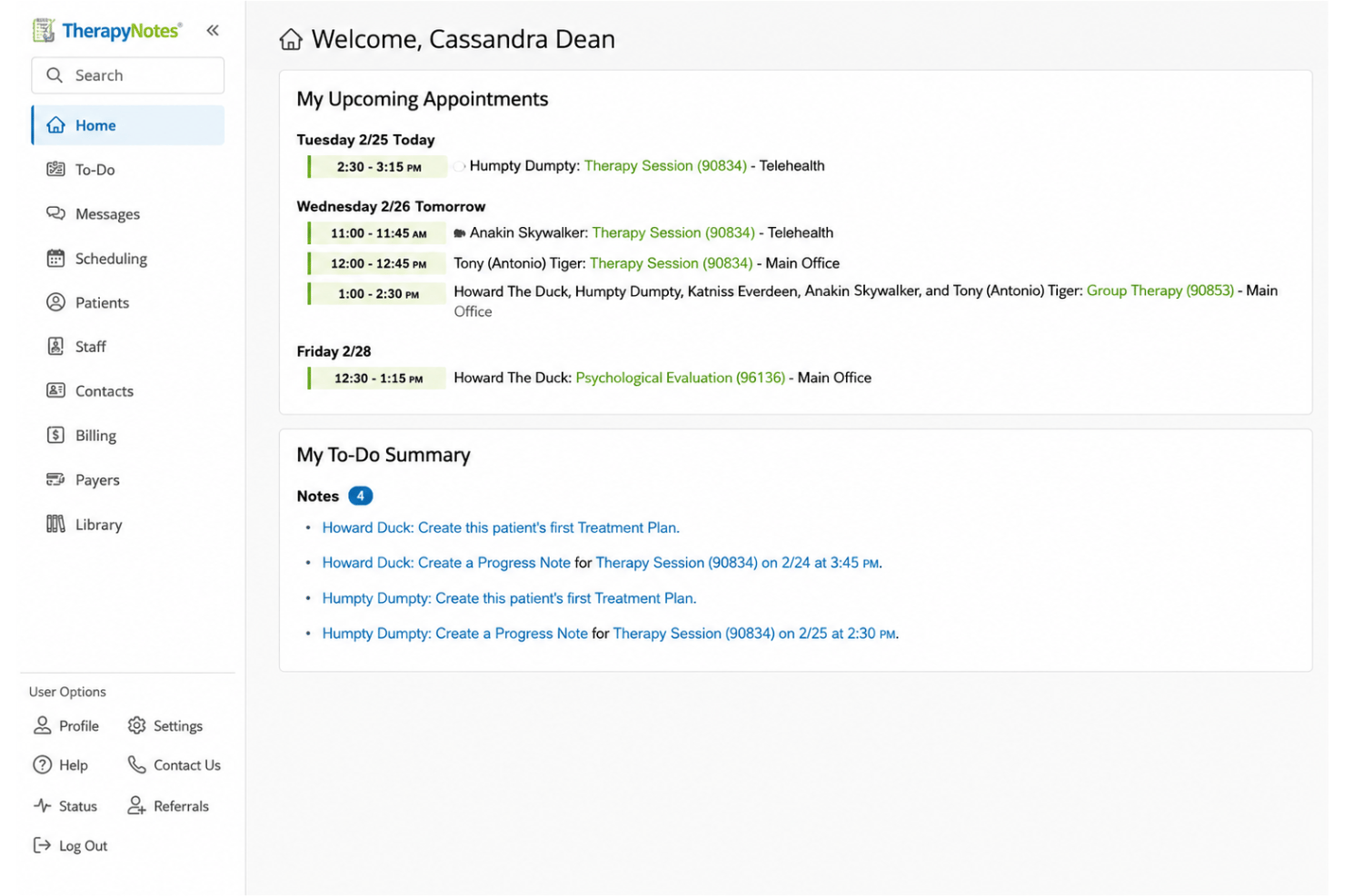 TherapyNotes screenshot - 10 Meilleurs Logiciels de Gestion de Cabinet Privé en 2026