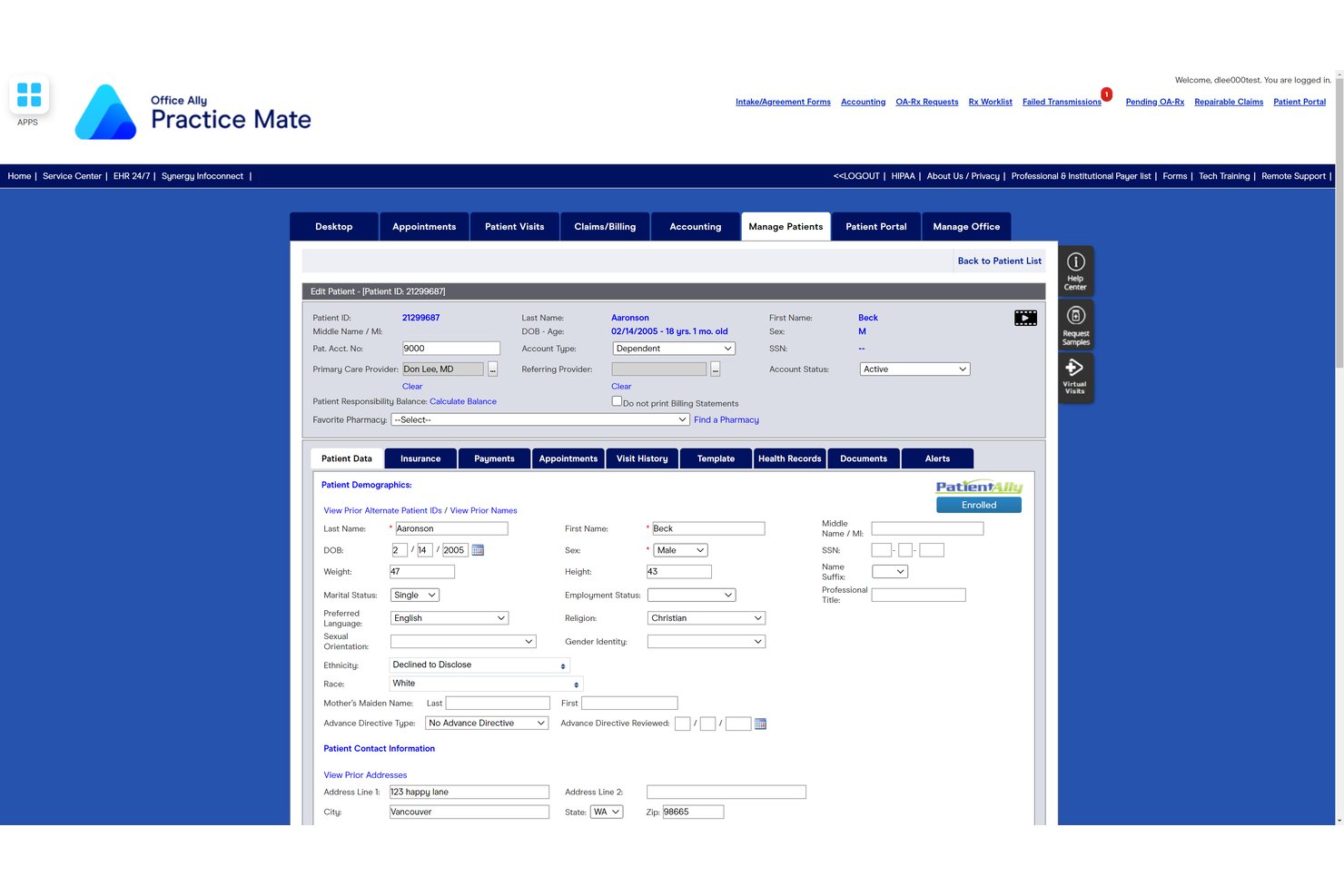 Practice Mate screenshot - 10 meilleurs logiciels gratuits de gestion de cabinet médical en 2026